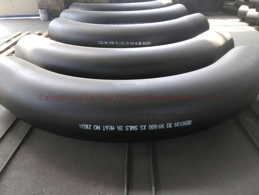 Raio longo das curvaturas de tubulação de MSS Dn1200 3D soldadura de extremidade do carbono de 90 graus