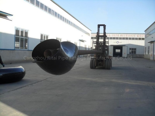 Encaixes de tubulação soldados de aço do grande diâmetro do cotovelo JIS B2220 XXS do preto de MSS SP44 48&quot; STD