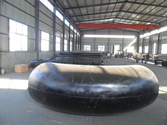 Encaixes de tubulação soldados de aço do grande diâmetro do cotovelo JIS B2220 XXS do preto de MSS SP44 48&quot; STD